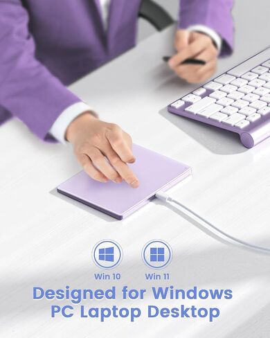 seenda Upgraded Trackpad, Tempered Glass Surface with Multi-Touch, Aluminum Slim USB Windows Touchpad with High Precision Navigation for Windows 10/11 Desktop/Laptop/Notebook Computer PC, Purple in Saudi Arabia