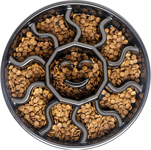 Slow Feeder Dog Bowl, 4-Cup Dog Slow Feeder for Large and Medium Dogs, Anti-Choking Slow Eating Bowl, Non-Slip Pet Slower Dish for Dry Wet Food(Gray) in Saudi Arabia