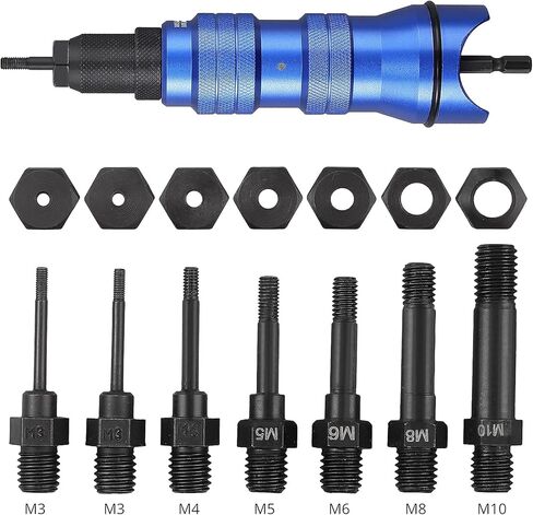 مجموعة أدوات التثبيت اللاسلكية من AUTOUTLET مع 7 مماسك وحقيبة بلاستيكية محمولة لصواميل التثبيت M3-M10 in Kuwait