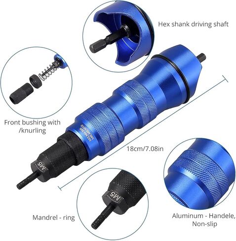 مجموعة أدوات التثبيت اللاسلكية من AUTOUTLET مع 7 مماسك وحقيبة بلاستيكية محمولة لصواميل التثبيت M3-M10 in Kuwait