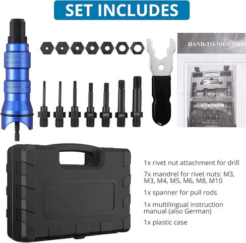 مجموعة أدوات التثبيت اللاسلكية من AUTOUTLET مع 7 مماسك وحقيبة بلاستيكية محمولة لصواميل التثبيت M3-M10 in Kuwait