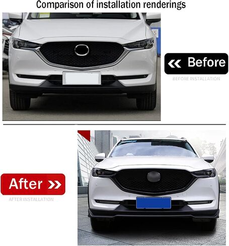 Car Accessories Fit For Mazda CX-5 CX5 CX8 2017-2021 Exterior Front Lower Grill Grille Trims Cover Grill Molding (Carbon Fiber Style) ABS 2 PCS in Saudi Arabia