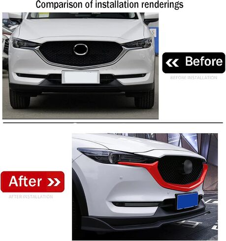 Car Accessories Fit For Mazda CX-5 CX5 CX8 2017-2021 Exterior Front Lower Grill Grille Trims Cover Grill Molding (Carbon Fiber Style) ABS 2 PCS in Saudi Arabia