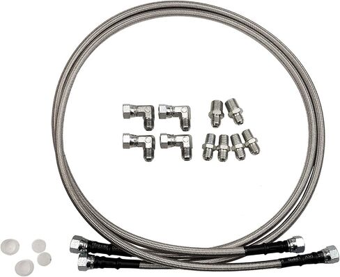 طقم خطوط تبريد ناقل الحركة الأوتوماتيكي 6AN طقم خط خرطوم متوافق مع سيارات وشاحنات Che-vy For-d Mopar GM GMC Bui-ck Cadillac، خطوط مضفرة من الفولاذ المقاوم للصدأ تحل محل GM 4L60E 4L65EA in Saudi Arabia