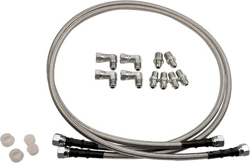 طقم خطوط تبريد ناقل الحركة الأوتوماتيكي 6AN طقم خط خرطوم متوافق مع سيارات وشاحنات Che-vy For-d Mopar GM GMC Bui-ck Cadillac، خطوط مضفرة من الفولاذ المقاوم للصدأ تحل محل GM 4L60E 4L65EA in Saudi Arabia