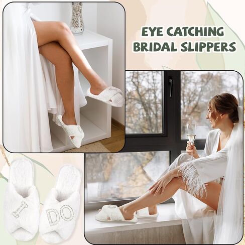 Tkifoda Bride Slippers I Do Slippers for Wedding Day Bridal Slippers Wedding Slippers White Wedding Shoes for Brides in Saudi Arabia