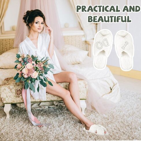 Tkifoda Bride Slippers I Do Slippers for Wedding Day Bridal Slippers Wedding Slippers White Wedding Shoes for Brides in Saudi Arabia