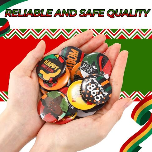 240 Pcs Juneteenth Button Badge Pins 1.5 Inch June 19th 1865 Juneteenth Celebrate Freedom Button African American Liberal Pins Independence Festival Decoration for Party Supplies, 20 Styles in Saudi Arabia