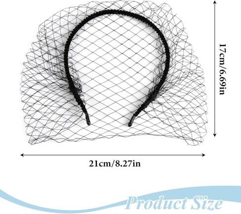 Black Veil Fascinator for Women，Headpiece Bridal Wedding，Headwear with Veil Cocktail Tea Party Headwear for Girls and Women in Saudi Arabia