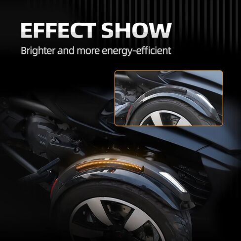 Front Fender Lights Compatible with Can Am Spyder Accessories, LED Turn Signal Fender Light Wheel Light Compatible with Spyder F3 RS ST RT 2013-2018 (2PCS) in Saudi Arabia