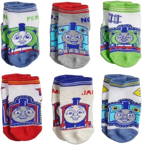 Thomas & Friends Little Boy's 6-Pack Character Quarter Socks, Toddler Shoe Size 4-7, White in Saudi Arabia