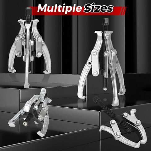 مجموعة مجتذب التروس 24 قطعة فاصل داخلي خارجي 2 و 3 فك مع فكوك قابلة للعكس، مجموعة أدوات سحب المحمل، 3 بوصات 4 بوصات 6 بوصات 8 بوصات، فاصل محمل بكرة محور التروس الثقيلة لإزالة دولاب الموازنة in Kuwait