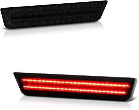 VIPMOTOZ الأحمر LED عدسة الدخان المصد الخلفي الجانب ماركر ضوء الحاجز وقوف السيارات مصباح التجمع استبدال الإسكان متوافق مع شاحن دودج تشالنجر LD، جانب السائق والركاب in Kuwait