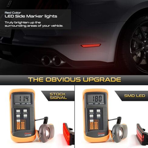 VIPMOTOZ الأحمر LED عدسة الدخان المصد الخلفي الجانب ماركر ضوء الحاجز وقوف السيارات مصباح التجمع استبدال الإسكان متوافق مع شاحن دودج تشالنجر LD، جانب السائق والركاب in Kuwait