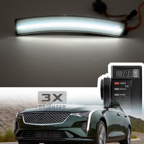 NSLUMO مصابيح LED للعلامات الجانبية متوافقة مع كاديلاك CT4 2020 2021 2022 2023 أبيض Led للمصد الأمامي للعلامة الجانبية عاكس مكرر طقم مصابيح LH RH شريط عدسات مدخن LED علامات جانبية OEM استبدال in Saudi Arabia