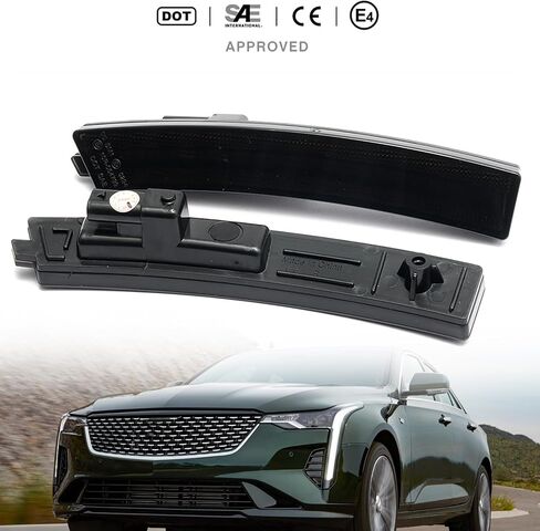 NSLUMO مصابيح LED للعلامات الجانبية متوافقة مع كاديلاك CT4 2020 2021 2022 2023 أبيض Led للمصد الأمامي للعلامة الجانبية عاكس مكرر طقم مصابيح LH RH شريط عدسات مدخن LED علامات جانبية OEM استبدال in Saudi Arabia