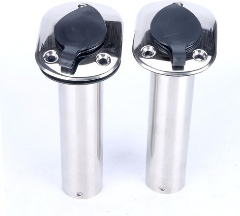 (2X) Amarine Made 15 Degree Rod Holders Stainless Steel Rubber Cap, Liner, Gasket in Saudi Arabia