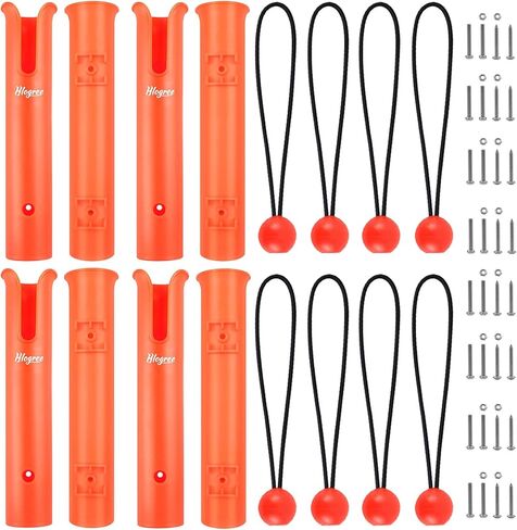 حامل قضيب الصيد من hlogree للقارب، 4/6/8 حامل قضيب القارب لصيد الأسماك، حامل قضيب أنبوب عائم لقفص الحليب، حامل قضيب أنبوب الصيد، حامل عمود القارب، حامل جانبي للتخزين مع Scews و 8 حبال بنجي in Kuwait