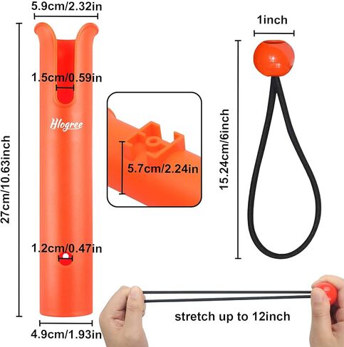 حامل قضيب الصيد من hlogree للقارب، 4/6/8 حامل قضيب القارب لصيد الأسماك، حامل قضيب أنبوب عائم لقفص الحليب، حامل قضيب أنبوب الصيد، حامل عمود القارب، حامل جانبي للتخزين مع Scews و 8 حبال بنجي in Kuwait