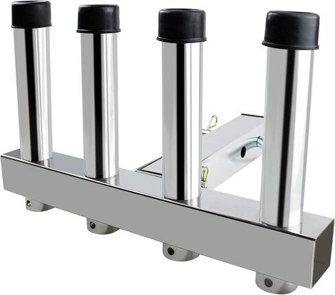 KAXIWEI Stainless Steel Fishing Rod Holder, 4 Link Tubes, Quick-Release Pin, Adjustable for Trucks, 2-Inch Hitch Receivers, Corrosion Resistant, Fishing in Saudi Arabia