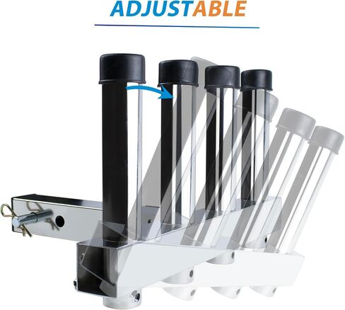 KAXIWEI Stainless Steel Fishing Rod Holder, 4 Link Tubes, Quick-Release Pin, Adjustable for Trucks, 2-Inch Hitch Receivers, Corrosion Resistant, Fishing in Saudi Arabia