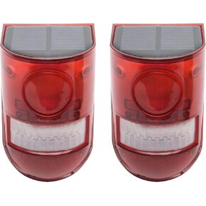 2 Pack Solar Sound and Light Alarm Motion Sensor, 129db Outdoor Security Siren Waterproof Activated Detector Driveway Alarm, 6 LEDs Flash Warning Strobe System, Security Light Alarm for Home, Farm in Saudi Arabia
