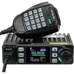راديو متنقل Retevis RA25 GMRS، جهاز إرسال واستقبال متنقل لراديو GMRS طويل المدى | 8 محطة قاعدة مكررة، راديو السيارة المدمج، VOX، راديو FM، قابس ولاعة السجائر، استقبال ثنائي النطاق، معدات برية للمزرعة in Kuwait