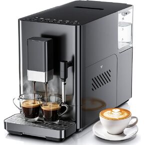 Kismile 20 Bar Automatic Espresso Machine, Grind and Brew Coffee Maker | Built-in Grinder for Fresh Beans. One-Touch Americano, Latte & Cappuccino Settings with Milk frother. Perfect for Home/Office in Kuwait