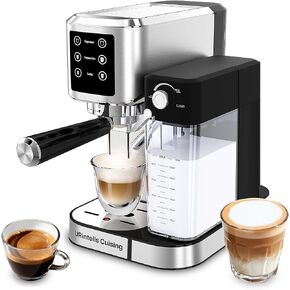 URintells Cuising 4-in-1 Espresso Machine with Touchscreen | Espresso Maker with Milk Frother for Cappuccino Latte,Stainless Steel Coffee Machine with Dual Heating And Pump System in Saudi Arabia