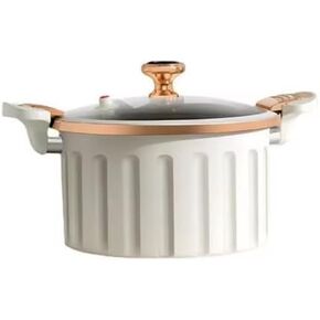 Non-Stick Enamel Pressure Cooker with Push Pull Lock, Silicone Seal, Spill-Proof Valve,ivory in Kuwait