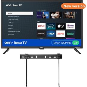 ONN 32-inch Roku Smart TV LED + Free Wall Mount with Wi-Fi Connectivity and Mobile App | Flat Screen TV Compatible with Apple Home Kit | Alexa and Google Assistant (Renewed) in Saudi Arabia
