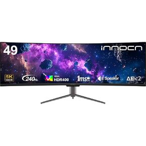 INNOCN 49" Curved 5K2K 5120 x 1440P 240Hz Computer Monitor, R1800-49C1S | HDR400, 99% sRGB, USB Type C, DisplayPort, HDMI, Built-in Speakers, Height/Tilt Adjustable in Saudi Arabia
