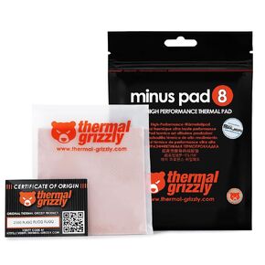 Thermal Grizzly Minus Pad 8-100x100x2.0mm Thermal Interface Pad, Electrically Non-Conductive, High Thermal Conductivity & Compressibility for SSDs, GPUs & Electronics in Saudi Arabia