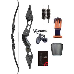 Sanlida Hermit 10 ILF Hunting Recurve Bow Kit for Adults 60"-62" 30-55Lbs Archery Recurve Bow, CNC ILF Riser, Carbon & Graphite Foam Core ILF Limbs, RH Only, Limited Life-time Warranty in Kuwait