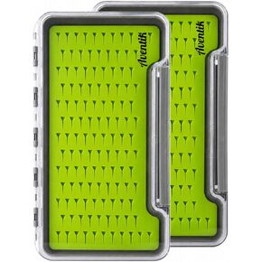 Aventik Fly Fishing Boxes Silicone Super Slim Fishing Storage Fishing Tackle Case Waterproof Best Pocket Sizes 7.36"X4.02"X0.63"/5.39"X3.74" X0.63'’(2pc-g048lb) in Saudi Arabia