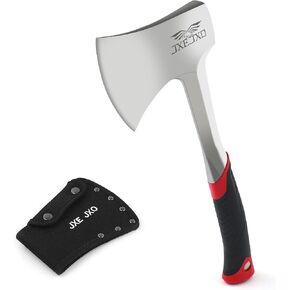 14.4" Camping Hatchet with Full Tang Forged Construction & Ergonomic Shock Absorbing Grip, Hatchet Axe with Nylon Sheath (Red in Saudi Arabia