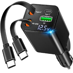 شاحن سيارة iPhone 17 معتمد من Apple MFi شحن سريع + كابل 6FT من النوع C | Braveridge 75 واط USB C شاحن سيارة PD & QC اكسسوارات السيارات ولاعة السجائر آيفون 17/17 برو/16 برو/15/جالاكسي S26/S25/بكسل in Kuwait