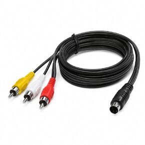 S Video Cable Pin S-Video 4 Pin S-Video Male to 3 RCA Male Composite AV Mini DIN Cable 5 ft Adapter for TVs Monitors VCRs DVD Players Camcorders Projectors Capture Cards 60inch in Saudi Arabia