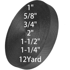 Nylon Webbing 5/8" 3/4" 1" 1-1/4" 1-1/2" 2" Wide, Heavyweight Webbing Strap 1 Inch 12 Yard, Nylon Straps for Indoor or Outdoor DIY Gear Repair, Pet Collars, Crafts in Saudi Arabia
