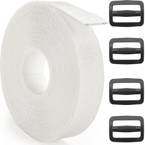DEYACE 2 Inch Nylon Webbing Strap with Plastic Tri-Glide Slide Clips, 10 25 50 Yards Heavy Duty Nylon Strapping for Indoor or Outdoor Gear, DIY Crafting, Repairing in Kuwait