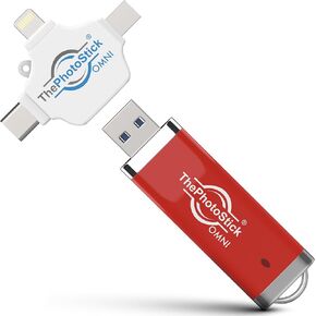 ThePhotoStick® Omni 256GB Photo Backup for iPhone, Android and Computers | Automatic Photo and Video Backup, Flash Drive, iOS and Android, macOS and PC, Easy File Storage and Transfer, Memory Stick in Saudi Arabia