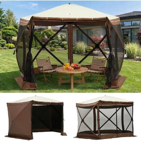 Overmont 10x10FT Pop up Gazebo Screen Tent - Instant with Full Open Door in Saudi Arabia