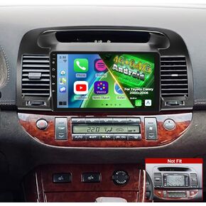 Car Radio for Toyota Camry 2002 2003 2004 2005 2006 | 9 inch Touch Screen Stereo with Carplay / Android Auto, Mirror Link, Bluetooth, SWC, FM/RDS Radio, EQ, Youtube Video in Saudi Arabia