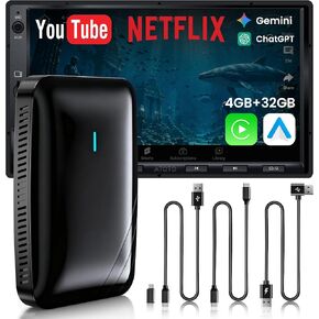 Magic AI Box, Wireless CarPlay/Android Auto Adapter, Car Video Box Supports for Netflix/YouTube/TikTok/TF Card, DriveChat AI Smart Box with GPS/Dual Bluetooth in Kuwait