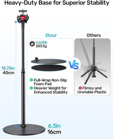 Webcam Stand with Gooseneck, 360° Swivel, 1/4 Ballhead for Logitech Webcams | Compatible with Logitech C922, C930, C920, BRIO, NexiGo N60, Flexible Gooseneck, Stable Desktop Tripod, Easy Angle Adjustment in Kuwait