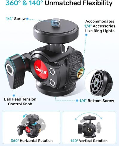 Webcam Stand with Gooseneck, 360° Swivel, 1/4 Ballhead for Logitech Webcams | Compatible with Logitech C922, C930, C920, BRIO, NexiGo N60, Flexible Gooseneck, Stable Desktop Tripod, Easy Angle Adjustment in Kuwait
