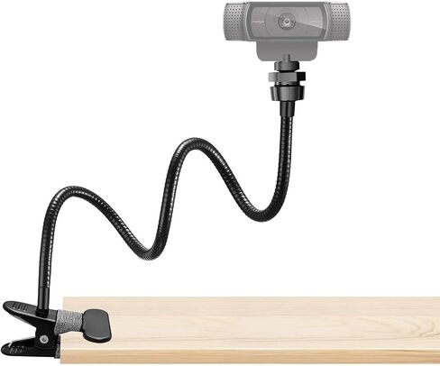 Webcam Stand Phone Mount for Desk, Gooseneck Desktop Tripod & Tabletop Phone Holder with Clamp & 1/4" Thread, Compatible with Action Camera GoPro C922 C930e C920S C920 615 C960 C920x Brio in Saudi Arabia