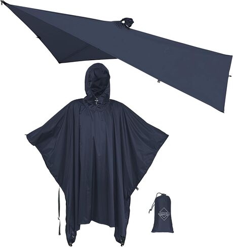 onewind Hooded Rain Poncho, Silnylon Rain Coat Versatile Survival Shelter Waterproof Breathable Lightweight Poncho in Kuwait