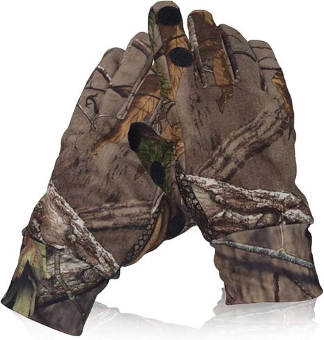 Camouflage Hunting Gloves, Lightweight Anti-Slip Full Finger Fingerless Touchscreen Camo Gloves Outdoor Tactical Hunting Gear Archery Accessories for Turkey Fishing Airsoft in Kuwait