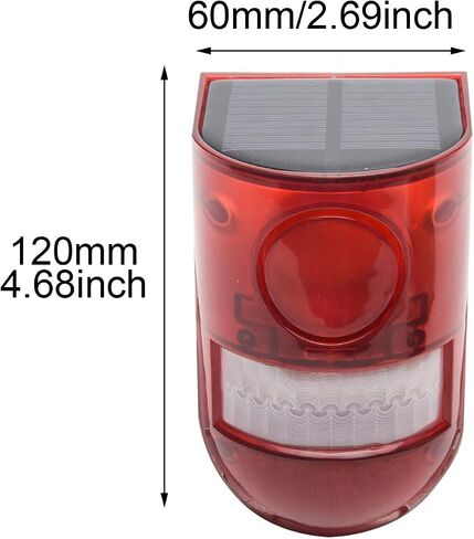 2 Pack Solar Sound and Light Alarm Motion Sensor, 129db Outdoor Security Siren Waterproof Activated Detector Driveway Alarm, 6 LEDs Flash Warning Strobe System, Security Light Alarm for Home, Farm in Saudi Arabia